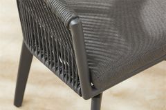 Drehbarer Stuhl ROPE anthrazit Aluminium Gartensessel inkl. Kissen In- und Outdoor