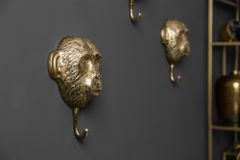 Extravagantes Kleiderhaken 3er Set THREE APES 25cm gold Handarbeit