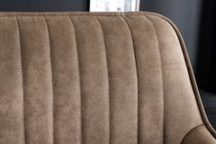 Design Sitzbank TURIN 160cm taupe schwarz Metallbeine mit Armlehne