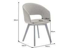 Design Stuhl NORDIC STAR grün Strukturstoff Massivholz schwarz mit Armlehne gepolstert