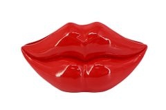 Extravagante Deko-Vase LIP 40cm rot handmade Hochglanz