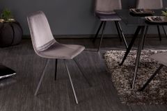Retro Stuhl AMSTERDAM CHAIR dunkelgrau Samt Designklassiker