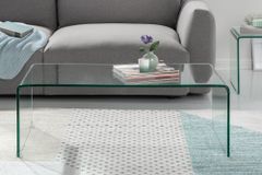 Hochwertiges 2er Set Glas Couchtisch FANTOME 100cm transparent