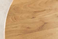 Massiver Esstisch MAESTRO 130cm creme Mangoholz rund mit Säulenfuß