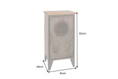 Industrial Schrank NAUTILUS 85cm natur grau Metall Massivholz Vintage Spind