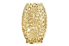 Filigrane Design Vase ABSTRACT LEAF gold 40cm Handarbeit