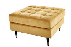 Design Hocker COZY VELVET 80cm senfgelb gold Samt Metallfüße