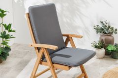 Outdoor Sitzkissen COMFORT LINE 50x122cm anthrazit für Hochlehner-Stuhl Polsterauflage