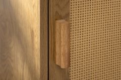 Design Nachttisch VIENNA 60cm natur Rattan Geflecht Beistelltisch mit Stauraum
