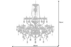 Design Kronleuchter CRYSTAL XL 80cm klar Acryl 15-armig Lüster