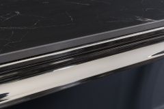 Design Konsolentisch MODERN BAROCK 140cm schwarz anthrazit chrom Keramik Marmor