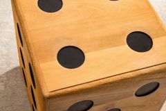 Massiver Würfel-Hocker CUBE 40cm natur Mangoholz Beistelltisch stapelbar