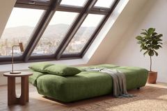 Modernes Schlafsofa ELYPSE 200cm grün Chenille 3-Sitzer Couch inkl. Kissen