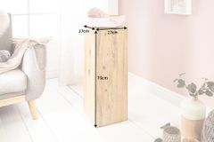 Massivholz Dekosäule COLUMNA 75cm Akazie teakgrau gekälkt Beistelltisch
