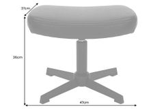 Design Hocker VOGUE 45cm brandy braun Kunstleder drehbar schwarze Metallbeine Fußhocker