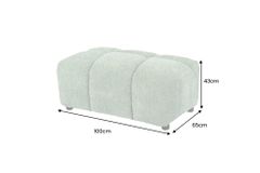 Moderner Hocker CLOUD 100cm salbei Bouclé Federkern Fußhocker Sitzhocker