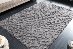 3D Hochflor Teppich DUNE 230x160cm anthrazit Hoch-Tief-Effekt