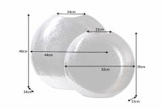 Elegantes Vasen 2er Set ORIENTAL 44cm silber im Grid Hammerschlag Design