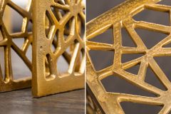 Handgearbeiteter Couchtisch ABSTRACT 50cm 2er Set gold im Gap Design