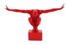 Deko-Figur HIGH DIVER 50cm rot handmade Athleten-Skulptur