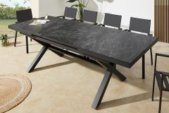 Ausziehbarer Outdoor Esstisch EMPIRE 200-250cm anthrazit Keramik Gartentisch