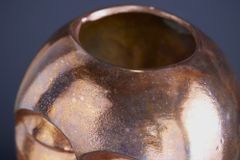 Handgefertigte Vase FACE 50cm Kupfer-Look Antik Aluminium abstrakt
