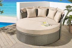 Outdoor Sonneninsel PLAYA LIVING 165cm natur Polyrattan inklusive Kissen Aluminium wetterfest