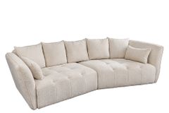 Modernes Big Sofa ROYAL 295cm champagner beige Bouclé Federkern XXL-Couch