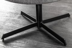 Drehbarer Sessel LOUNGER grau Strukturstoff Metallgestell schwarz