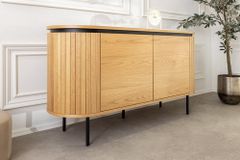 Modernes Sideboard ATELIER 120cm natur Eiche schwarz Metall vier Fächer