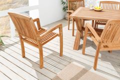 Massiver Gartenstuhl EMPIRE TEAK natur Teakholz stapelbar