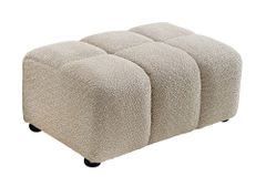 Moderner Hocker CLOUD 100cm champagner greige Bouclé Federkern Fußhocker Sitzhocker