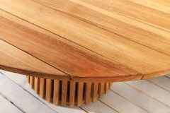 Runder Esstisch EMPIRE TEAK 140cm braun Teakholz Indoor Outdoor wetterfest