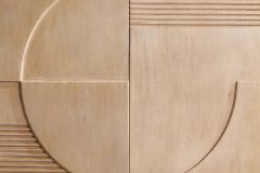 Massives Sideboard ART DECO 170cm weiß gekälkt Mangoholz 3D-Front handmade