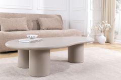 Stilvoller Couchtisch ORGANIKO 130cm cement greige organische Form