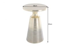 Design Beistelltisch ABSTRACT 60cm gold Metall gebürstet Patina Handarbeit rund Säulentisch