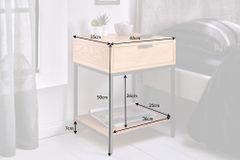 Industrial Nachttisch ELEMENTS 40cm Eiche Beistelltisch mit Schublade