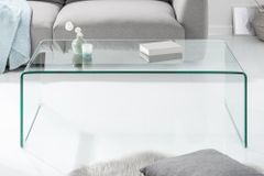 Extravaganter Glas Couchtisch FANTOME 110cm transparent