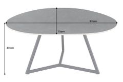 Design Couchtisch MARVELOUS 90cm anthrazit Marmor Keramik schwarzes Metall