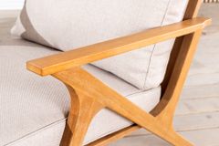Wetterfester Gartenstuhl COMFORT LINE natur beige Akazienholz Loungesessel