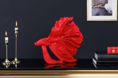 Design Deko Figur Kampffisch CROWNTAIL 35cm rot Betta Fisch Skulptur