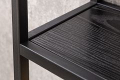 Industrial Wandregal SLIM LINE 90cm Esche schwarz fünf Regalböden