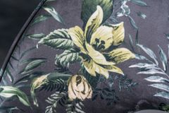 Design Stuhl PRÊT-À-PORTER grau Samt florales Muster und goldene Fußkappen