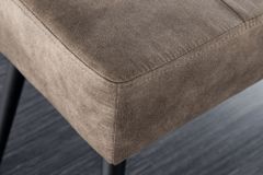 Design Sitzbank BOUTIQUE 100cm antik taupe Microfaser schwarze Metallbeine Polsterbank