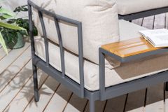 Outdoor Lounge Sitzgruppe MOBILE MODULAR 240cm anthrazit greige inkl. Kissen