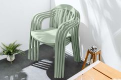 In- und Outdoor Stuhl STUDIO ITALIA salbei stapelbar Kunststoff Gartenstuhl