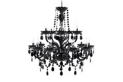 Design Kronleuchter BLACK CRYSTAL XL 80cm schwarz Acryl 15-armig Lüster
