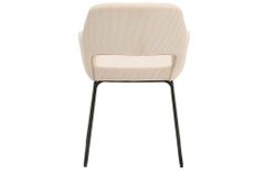 Design Stuhl MUSTANG beige Cord mit Armlehne schwarz Metallgestell