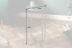Handgearbeiteter Beistelltisch NOBLE I 35cm grün Marmor abnehmbare Tischplatte rund