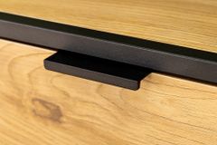 Industrial Bücherregal SLIM LINE 115cm Wildeiche schwarz Metall mit Schubladen